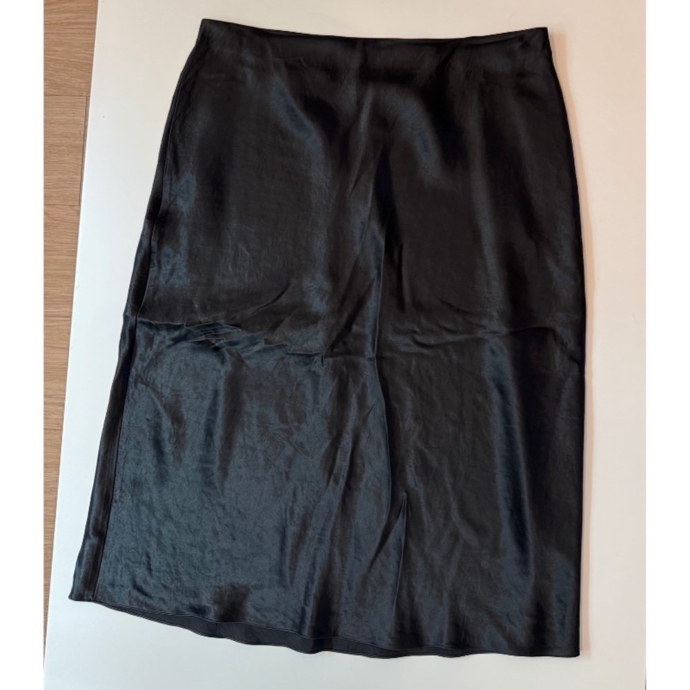 Vince XL Satin Midi Pull On Slip Skirt